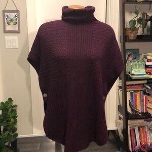 NWT Burgandy Poncho style sweater